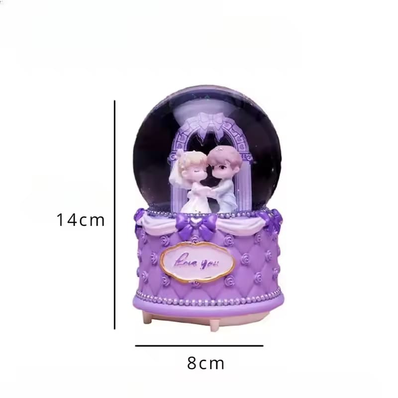 Couple Crystal Ball Wedding Snow Ball Music Box Valentine