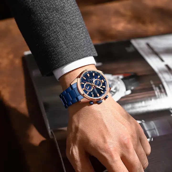 Curren Men’s Watch Dial Stainless Steel Band Date Mens Business Male Watches Waterproof Luxuries Men Wrist Watches for Men