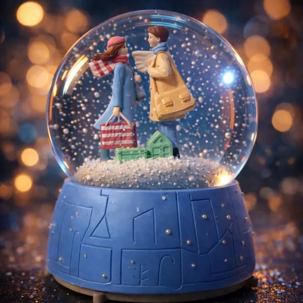 Couple Crystal Ball Wedding Snow Ball Music Box Valentine
