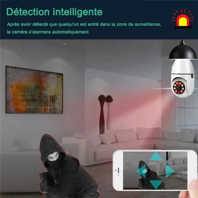 V380 Q16S 360° Rotate Light Bulb Shape Auto Tracking CCTV 1080P HD Wireless Wifi IP Camera COD