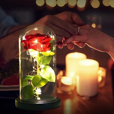 Red Enchanted Rose Dome