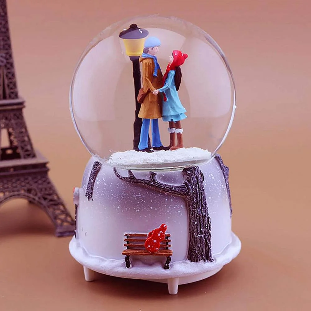 Couple Crystal Ball Wedding Snow Ball Music Box Valentine