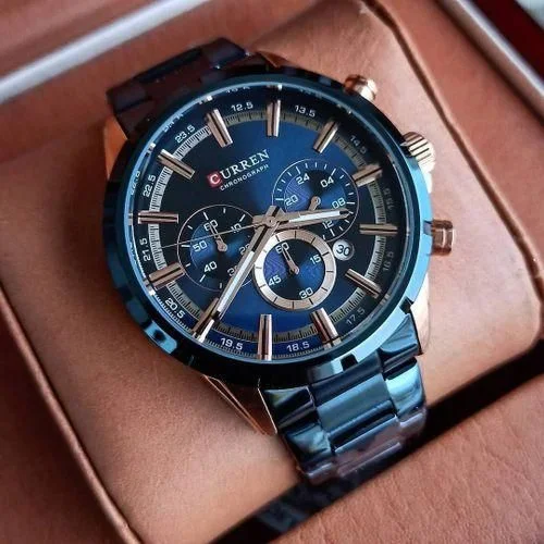Curren Men’s Watch Dial Stainless Steel Band Date Mens Business Male Watches Waterproof Luxuries Men Wrist Watches for Men