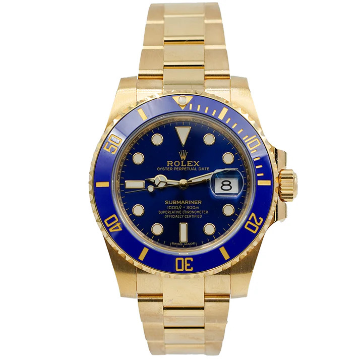 Rolex Submariner Date 18ct Yellow Gold 40mm Blue Dial Ref: 116618LB – Full Set –