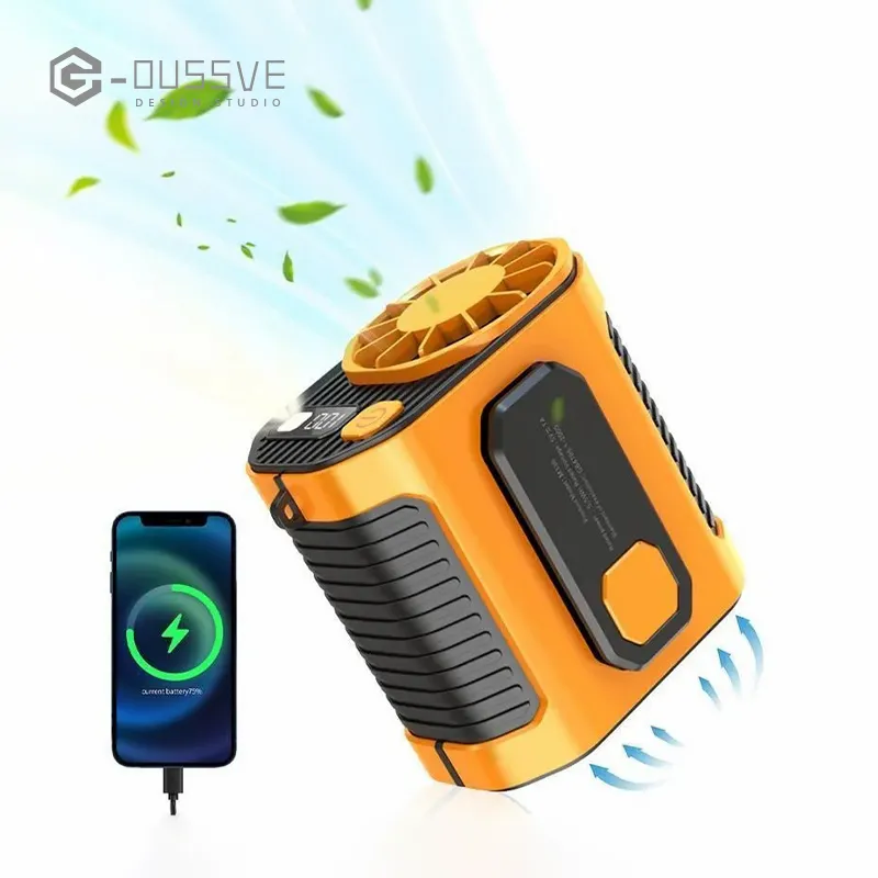 G-OUSSVE｜Ventilateur de taille portable, ventilateur à pince personnel, ventilateur à piles, ventilateur à pince pour lit, portable rechargeable, essentiels ménagers, gilet rafraîchissant pou