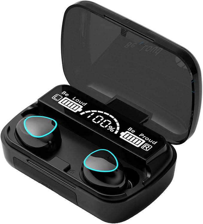 Woorea Casque Bluetooth TWS V5.1, Casque stéréo Sport sans Fil avec écran LED HD et Microphone