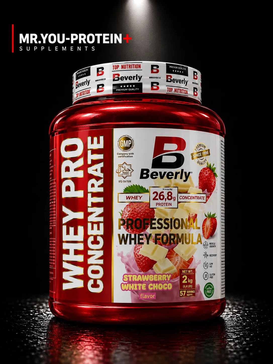 Beverly Nutrition Whey Pro Concentrate 2 Kg – Strawberry White Choco