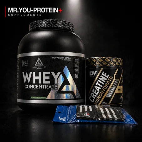 Lazar Angelov Pack Whey 2270g + DY Creatine 300g + Straps
