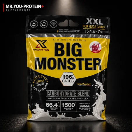 HX Nutrition Big Monster XXL – Mass Gainer – Strawberry – 7 kg