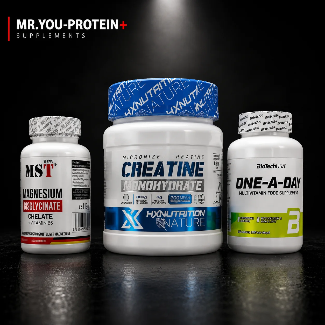 Pack Créatine 300g + Multivitamines + Magnésium Bisglycinate