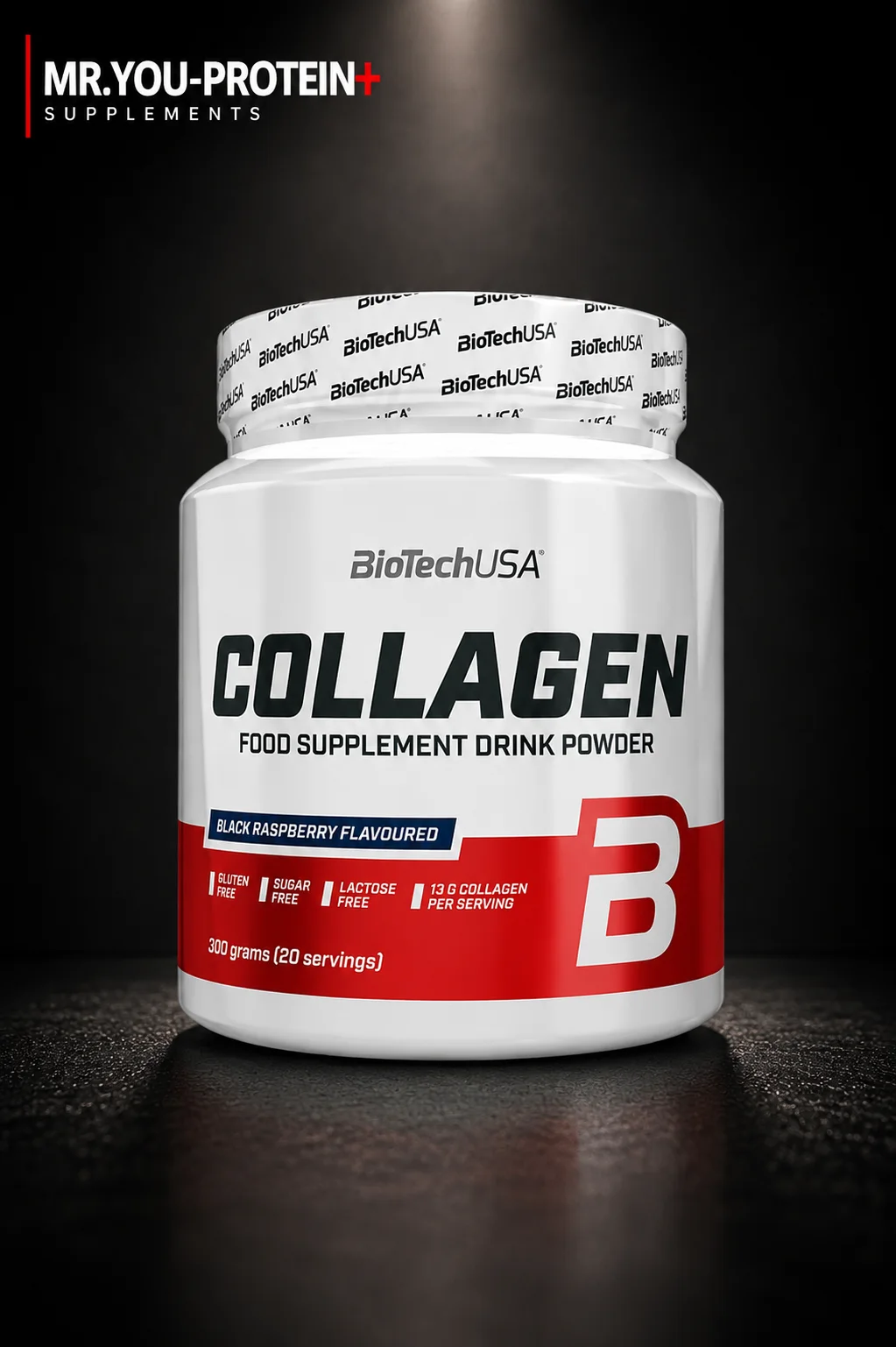 BioTechUSA Collagen 300 g – Black Raspberry