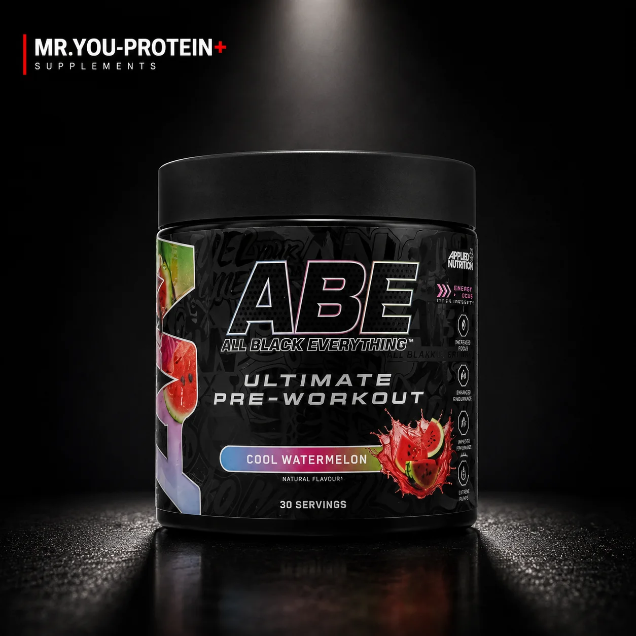Applied Nutrition ABE All Black Everything Ultimate Pre-Workout – Cool Watermelon – 375g