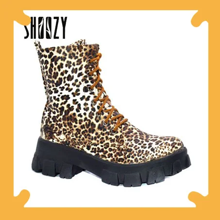 Shoozy Leather Lace Up Boot - Brown