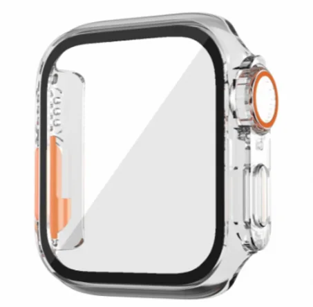 كفر ولصقة حماية لساعة آبل Apple Watch 42mm/44mm/45mm Protective Black Case With Screen Protector