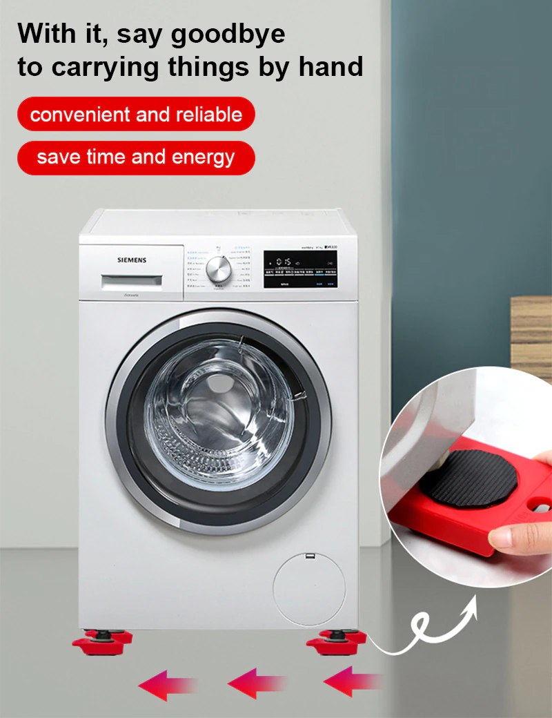 أداة نقل الأثاث الثقيل ، مجموعة من 4 بكرات متحركة ، 1 قضيب عجلة للرفع ، مساعد نقل الأثاث