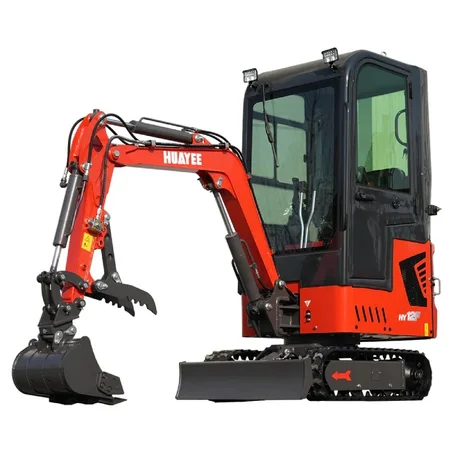 HUAYEE HY12F Mini Excavator – 1.2 Ton Crawler Digger with Briggs & Stratton Engine, Enclosed Cab & Pilot Controls (USA)