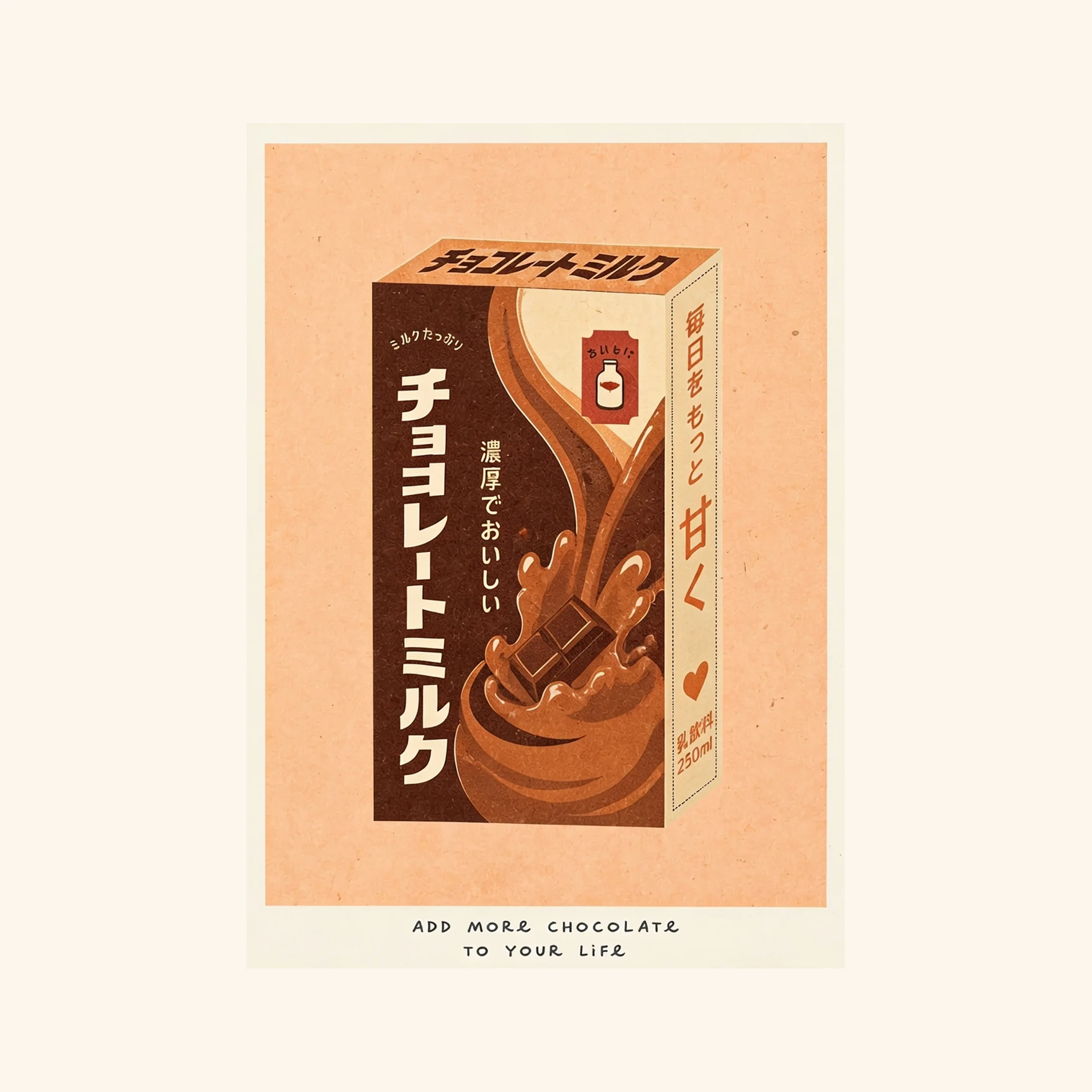 Retro Chocolate Milk Art Print – Vintage Japanese Kitchen Wall Art