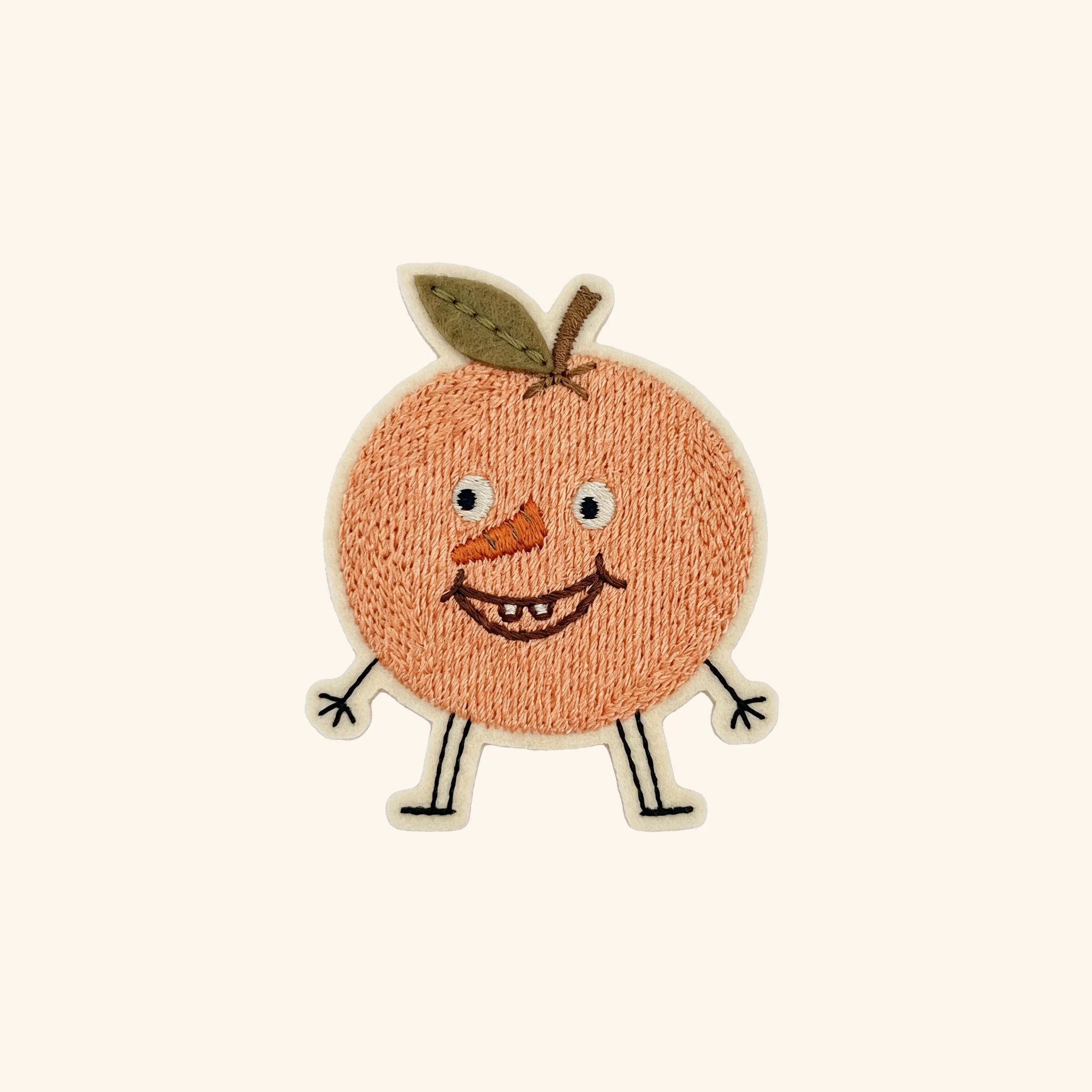 Happy Orange Embroidered Patch