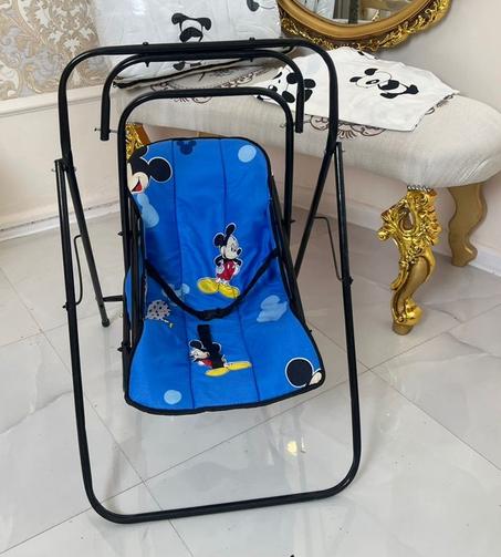 أرجوحة اطفال لون ازرق ميكي ماوس (الحديداسود)z