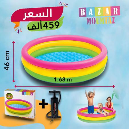 مسبح INTEX قابل للنفخ  1.68m X 46 cm مع مضخة