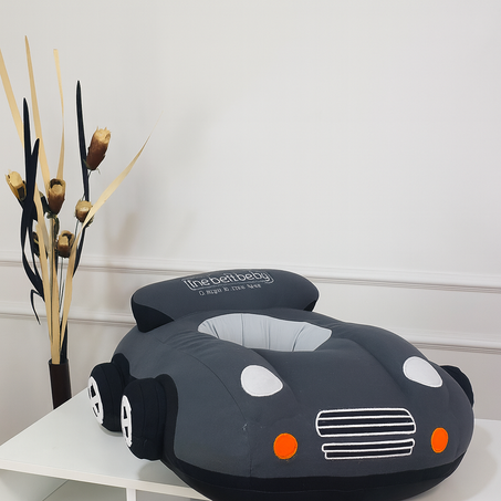 مقعد أطفال مريح على شكل سيارة فاخرة رمادي