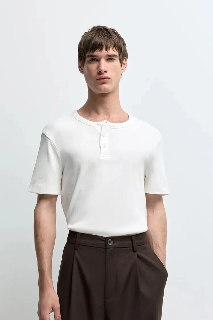 T-SHIRT HENLEY COTELE
