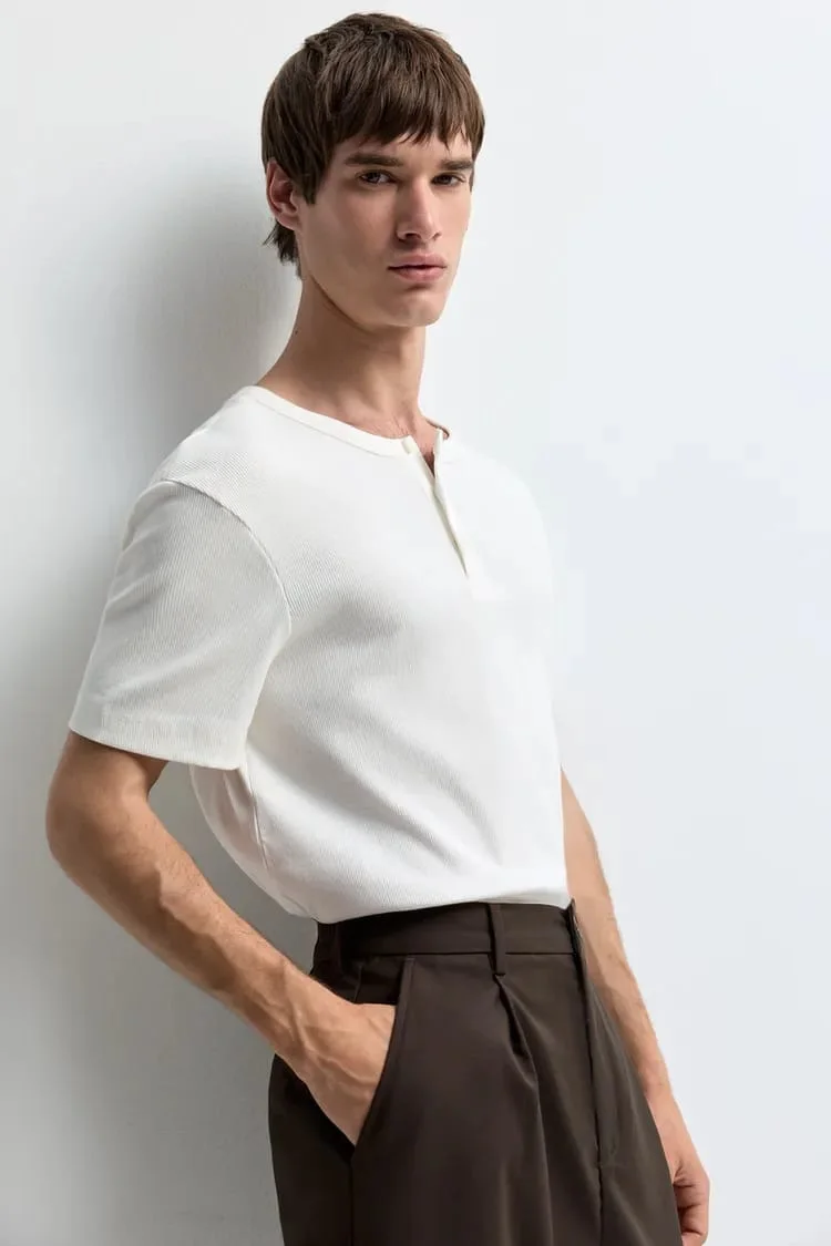 T-SHIRT HENLEY COTELE