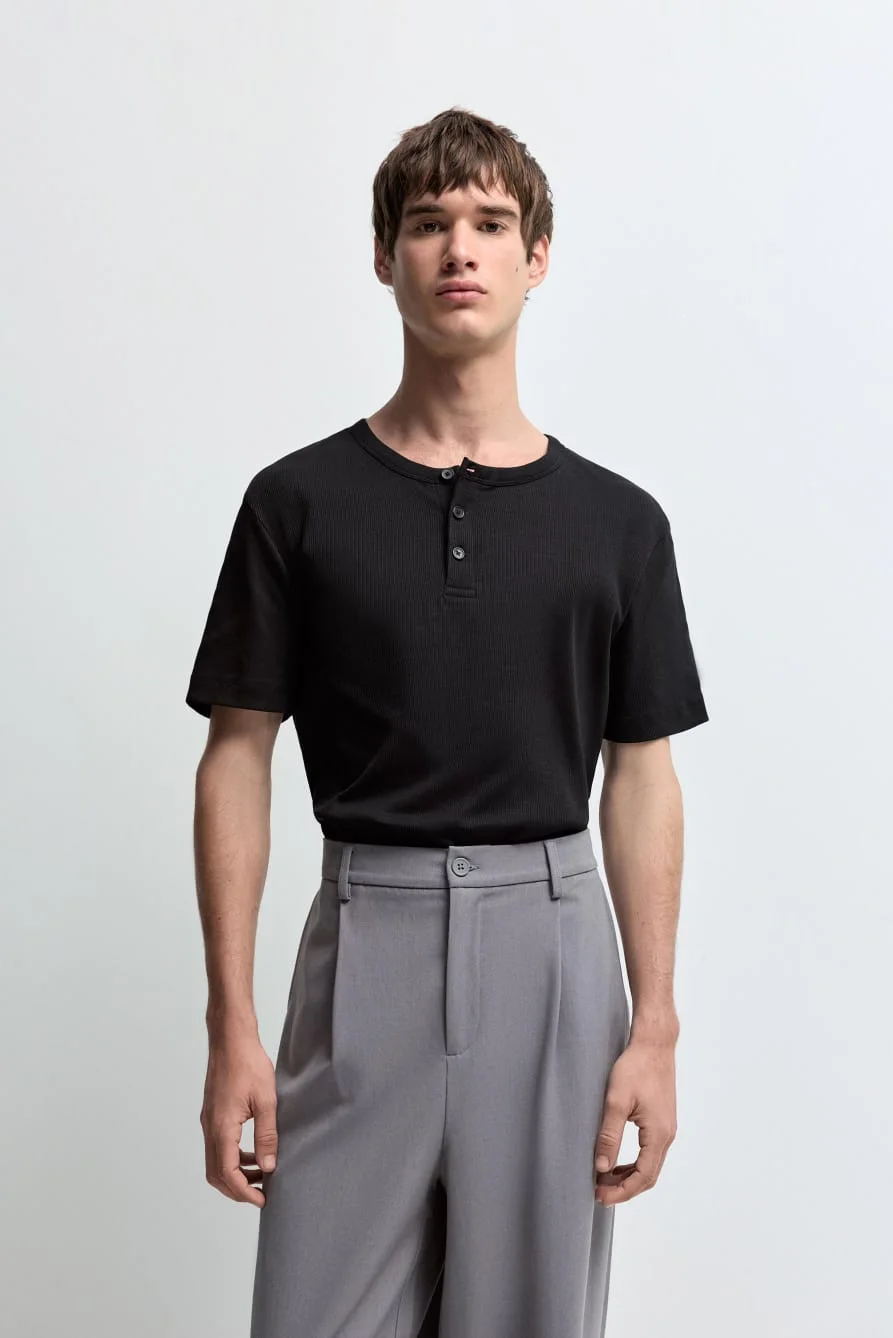 T-SHIRT HENLEY COTELE