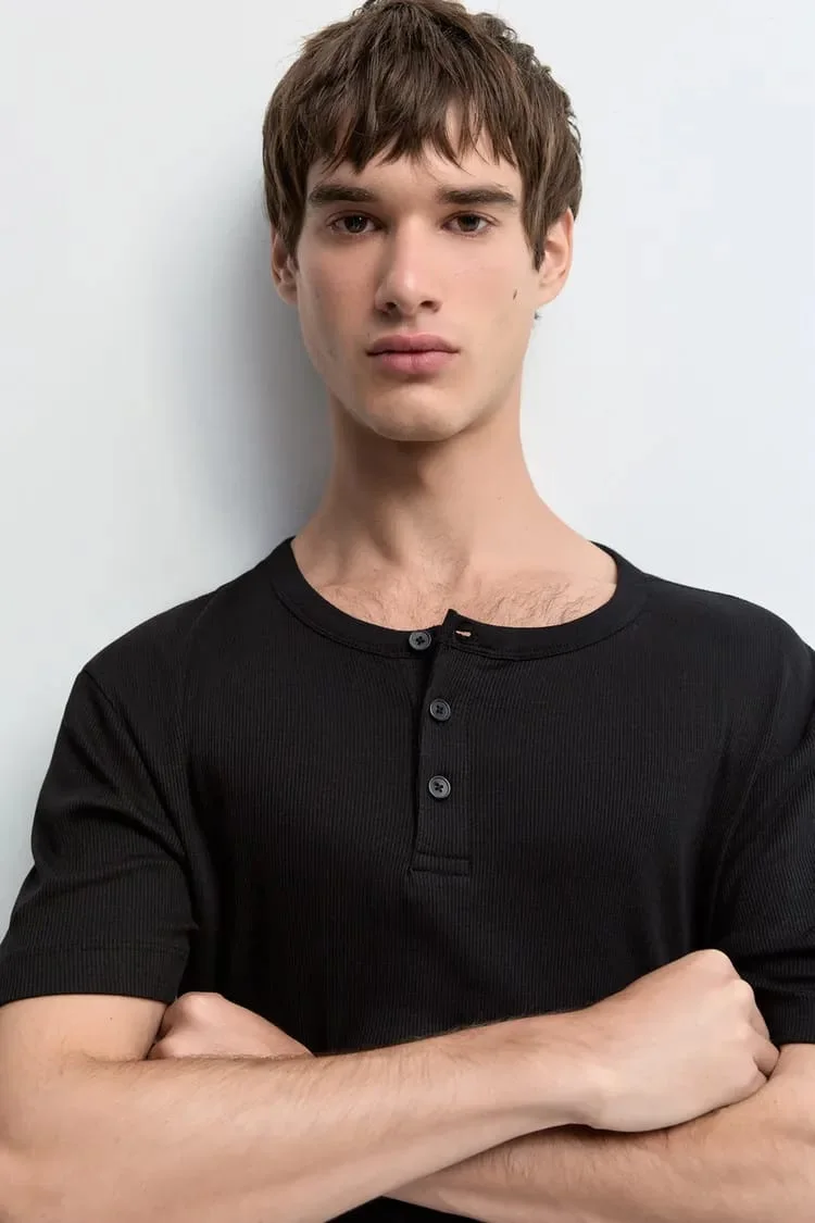 T-SHIRT HENLEY COTELE