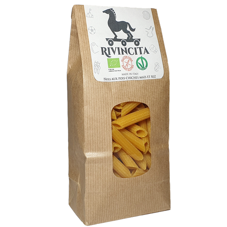 PÂTES AUX  POIS CHICHES ET MAIS BIOLOGIQUE ET SANS GLUTEN