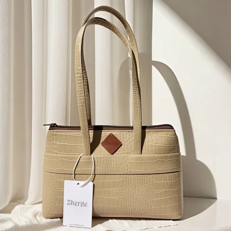 Sac croco - Beige