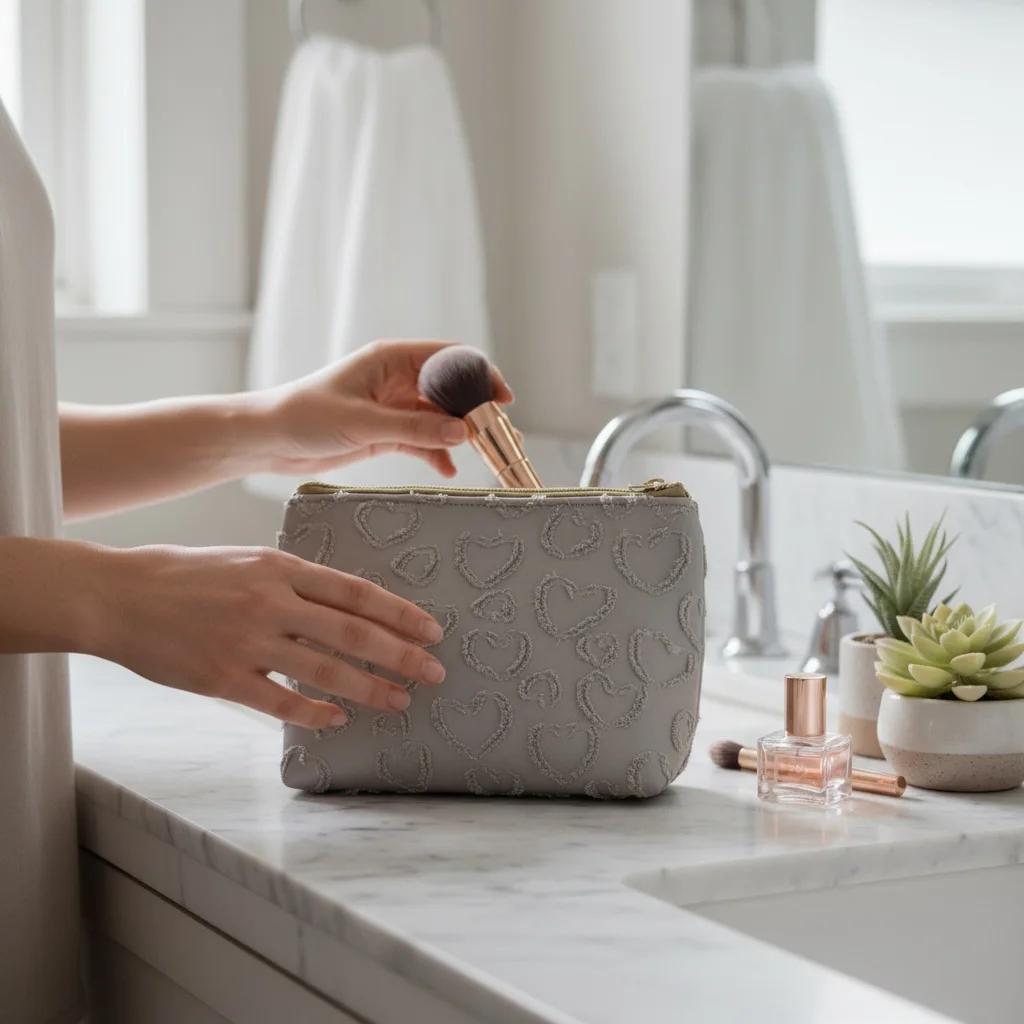 Pochette coeur - vert