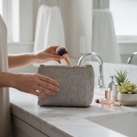 Pochette coeur - vert