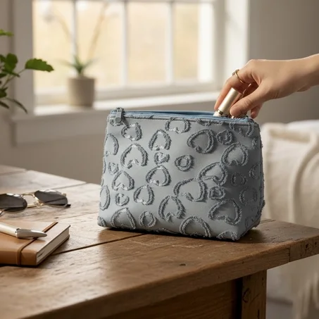 Pochette coeur - bleu