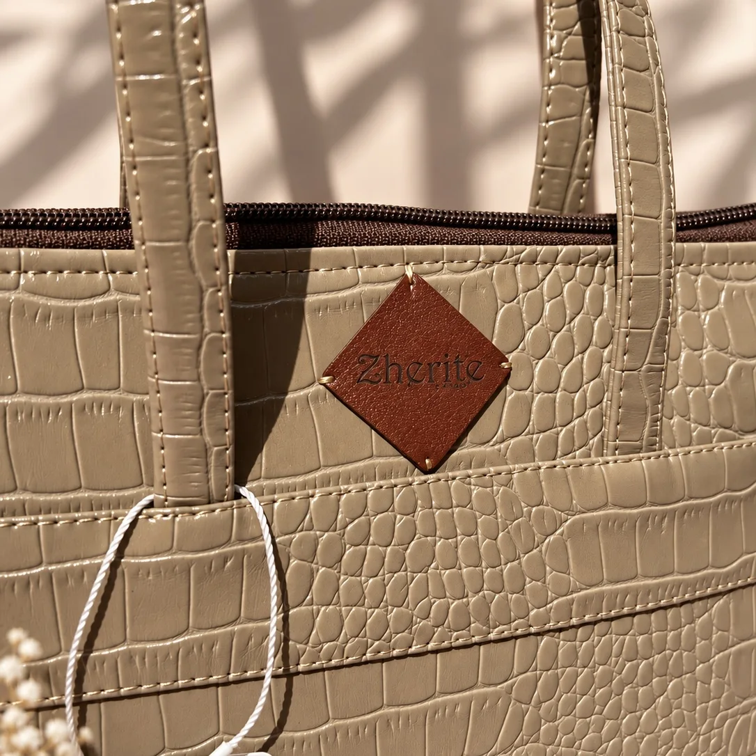 Sac croco - Beige