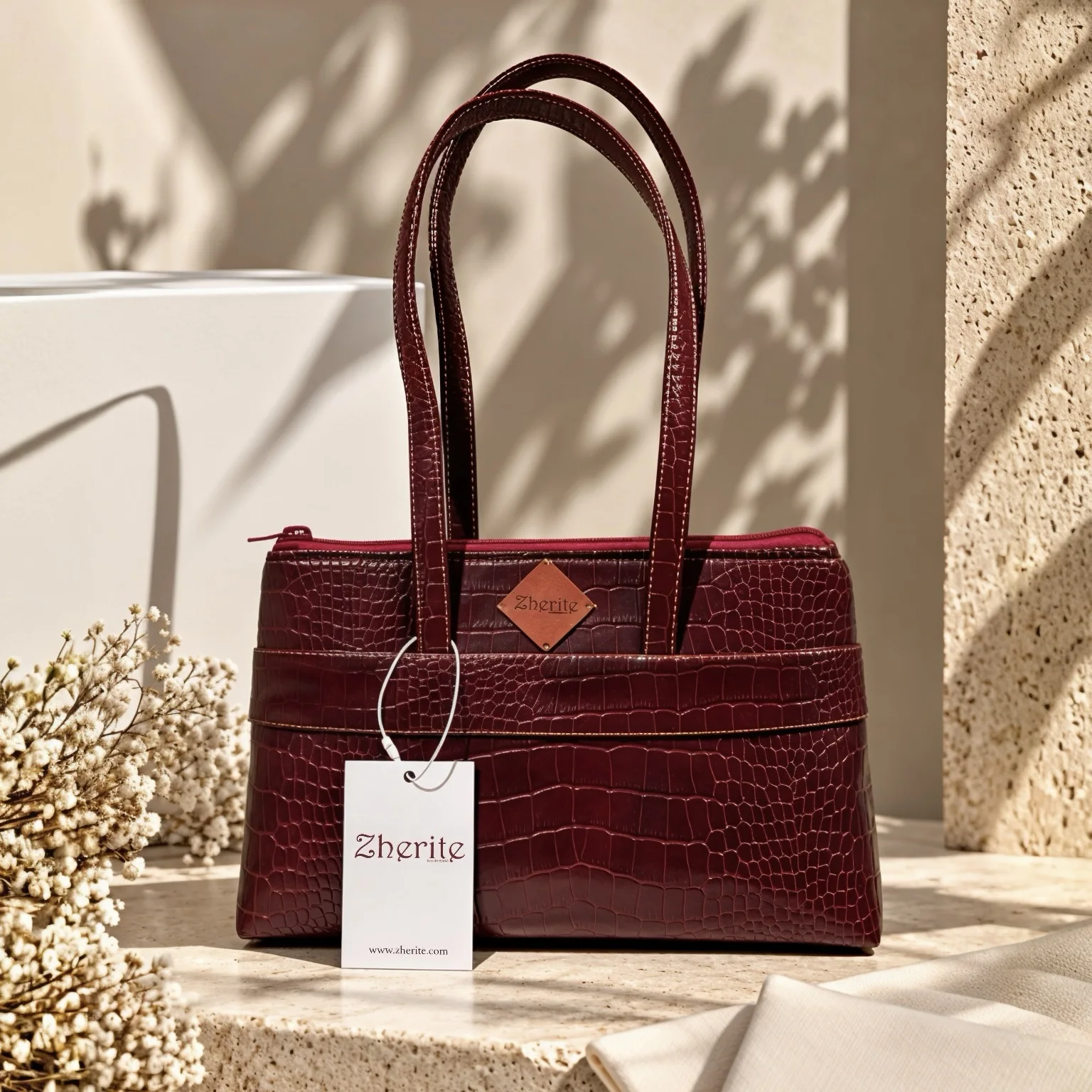 Sac croco - Grenat