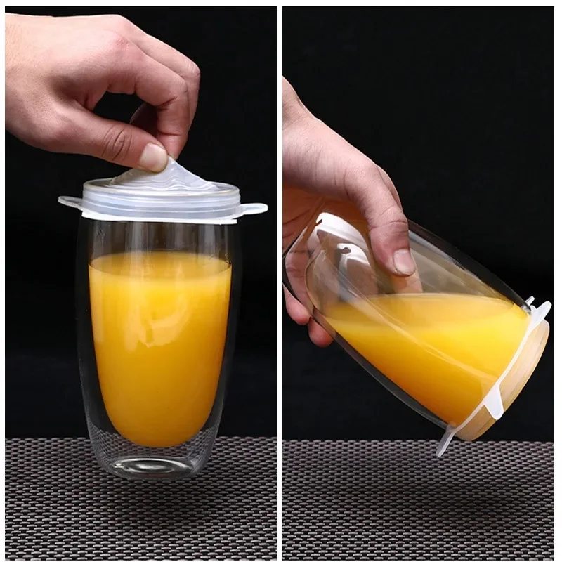 6 Couvercles en Silicone Alimentaire Extensible Réutilisable Durable
