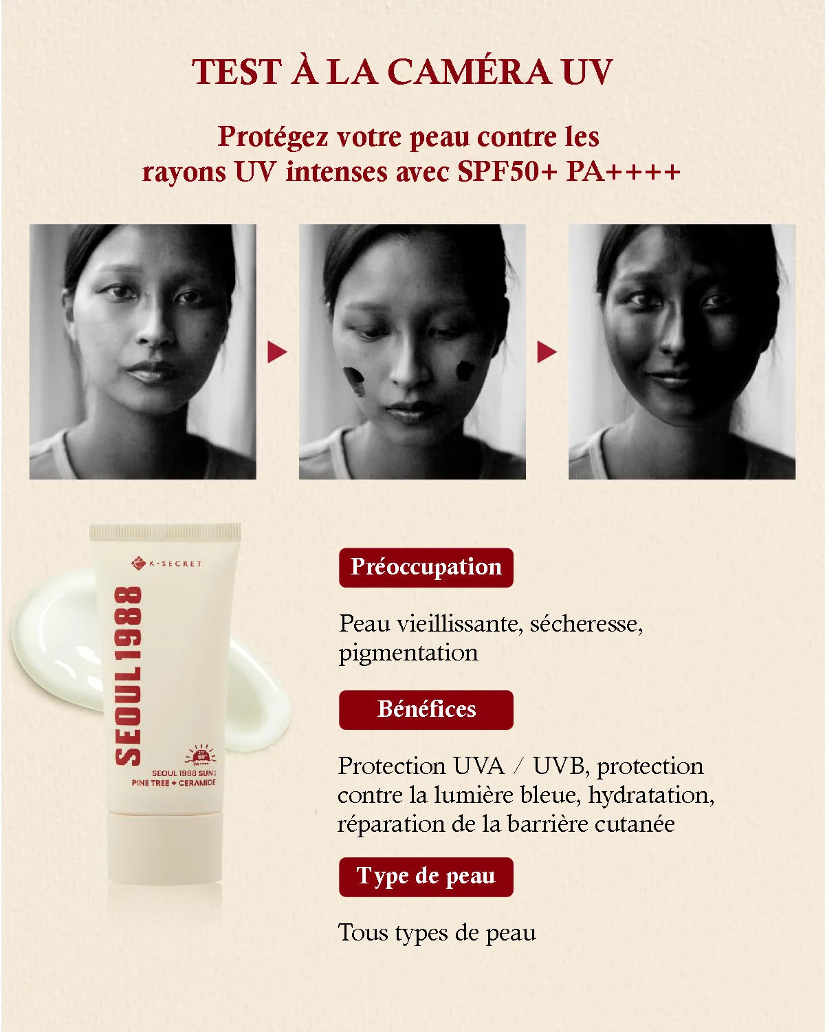 SEOUL 1988 – ÉCRAN SOLAIRE PINE TREE + CERAMIDE SPF 50+ PA++++ (50 ML)