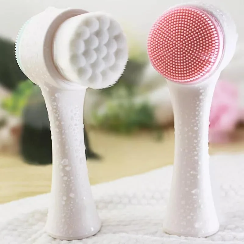 Brosse de nettoyage en silicone 2 en 1