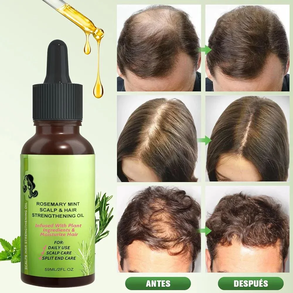 Mielle, Huile légère fortifiante pour le cuir chevelu et les cheveux, Romarin et menthe, 59 ml