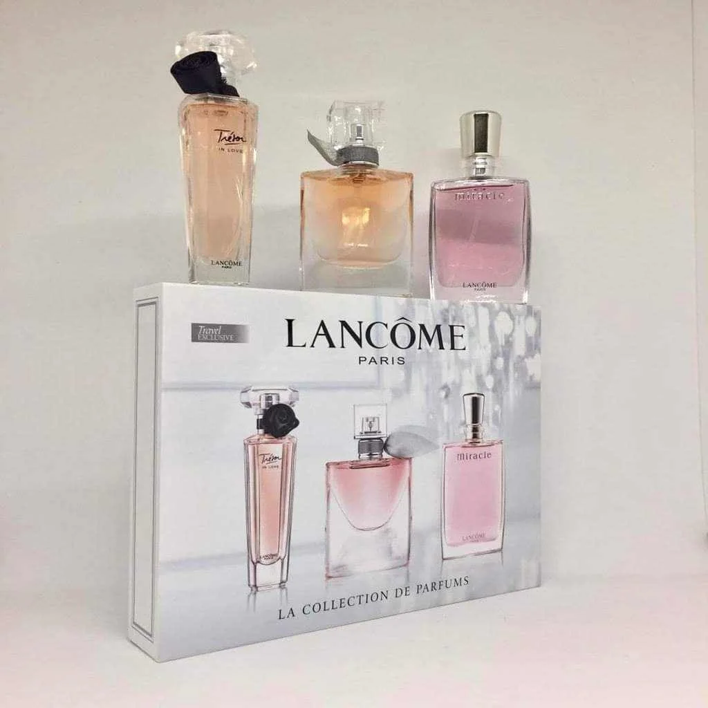 COFFRET LANCOME 3 IN 1 TESTEURS 30 ML  TRESOR + LA VIE EST BELLE + MIRACLE