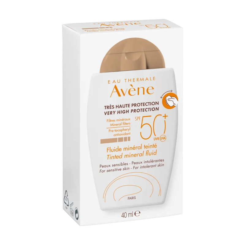 AVÈNE – FLUIDE MINÉRAL TEINTÉ TRÈS HAUTE PROTECTION SPF 50+ (40 ML)