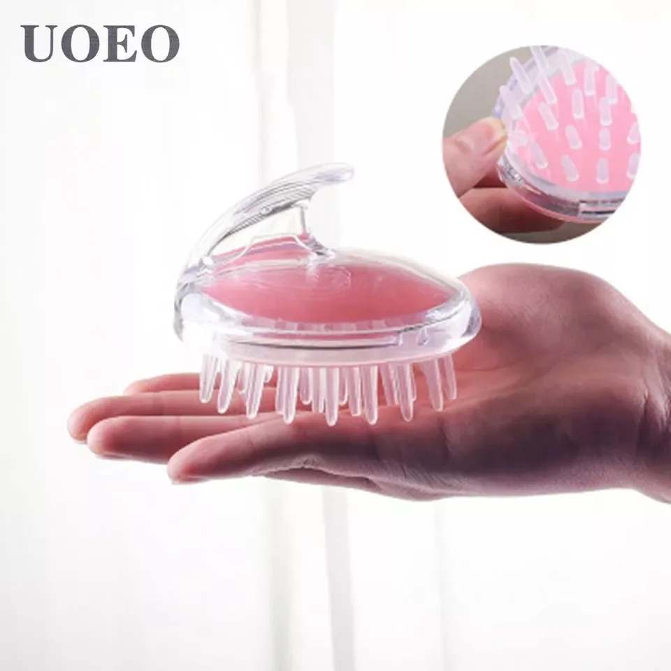 pour cheveux avec tête de brosse de massage du cuir chevelu en silicone doux, pour tous les types de cheveux, nettoie en profondeur le cuir chevelu et élimine