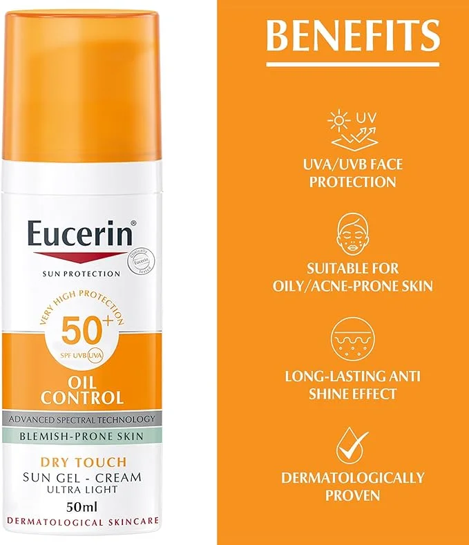 EUCERIN – SUN OIL CONTROL GEL-CREAM DRY TOUCH SPF 50+ (50 ML)