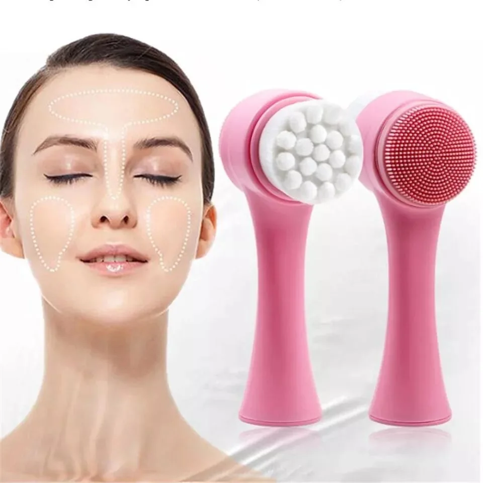 Brosse de nettoyage en silicone 2 en 1