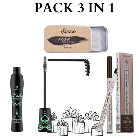 MASCARA LASH PRINCESS+GEL SOURCILS+CRAYON SOURCILS