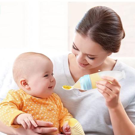 زجاجة ملعقة سيليكون للأطفال