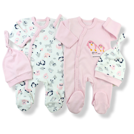 Pack Grenouillères Penguin Rose