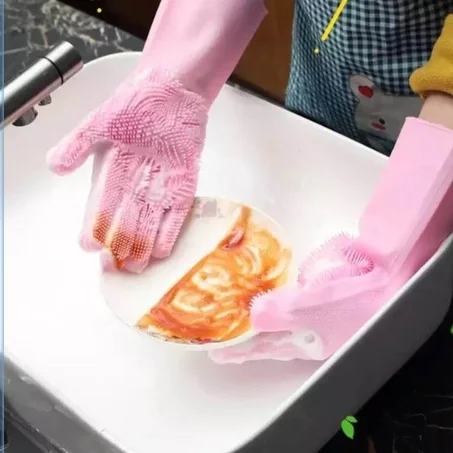 paire gants de lavage réutilisable