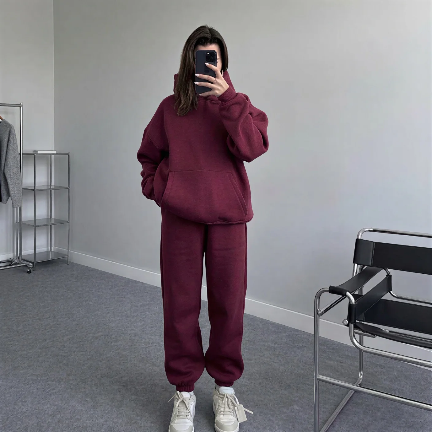 Ensemble capuche bordeaux
